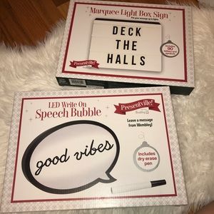 Marquee Light Box Sign and Speech Bubble Sign